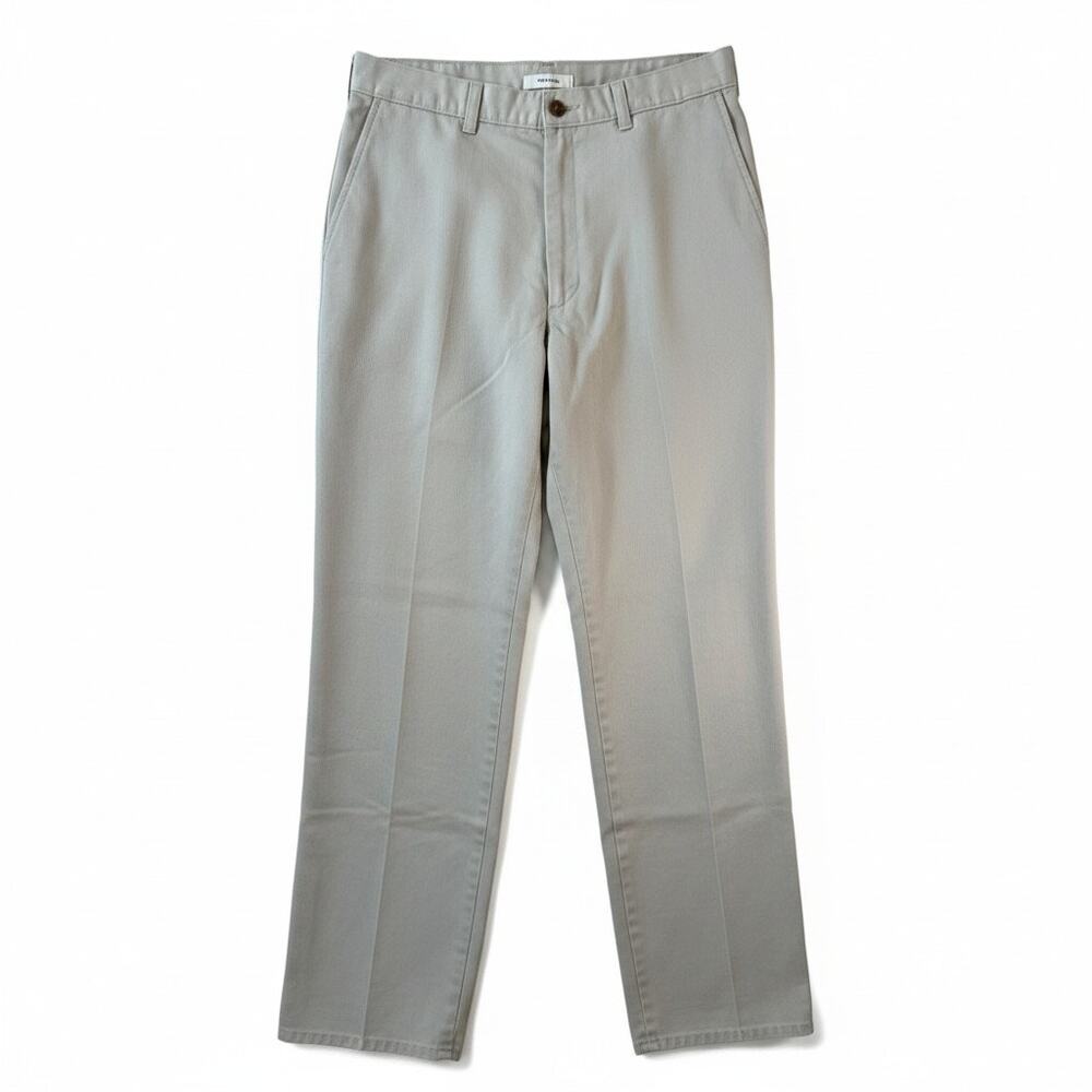 Vintage Y2k Farah Mens Cotton Flat Front Chino Pant Khaki Size 32 Work Academia